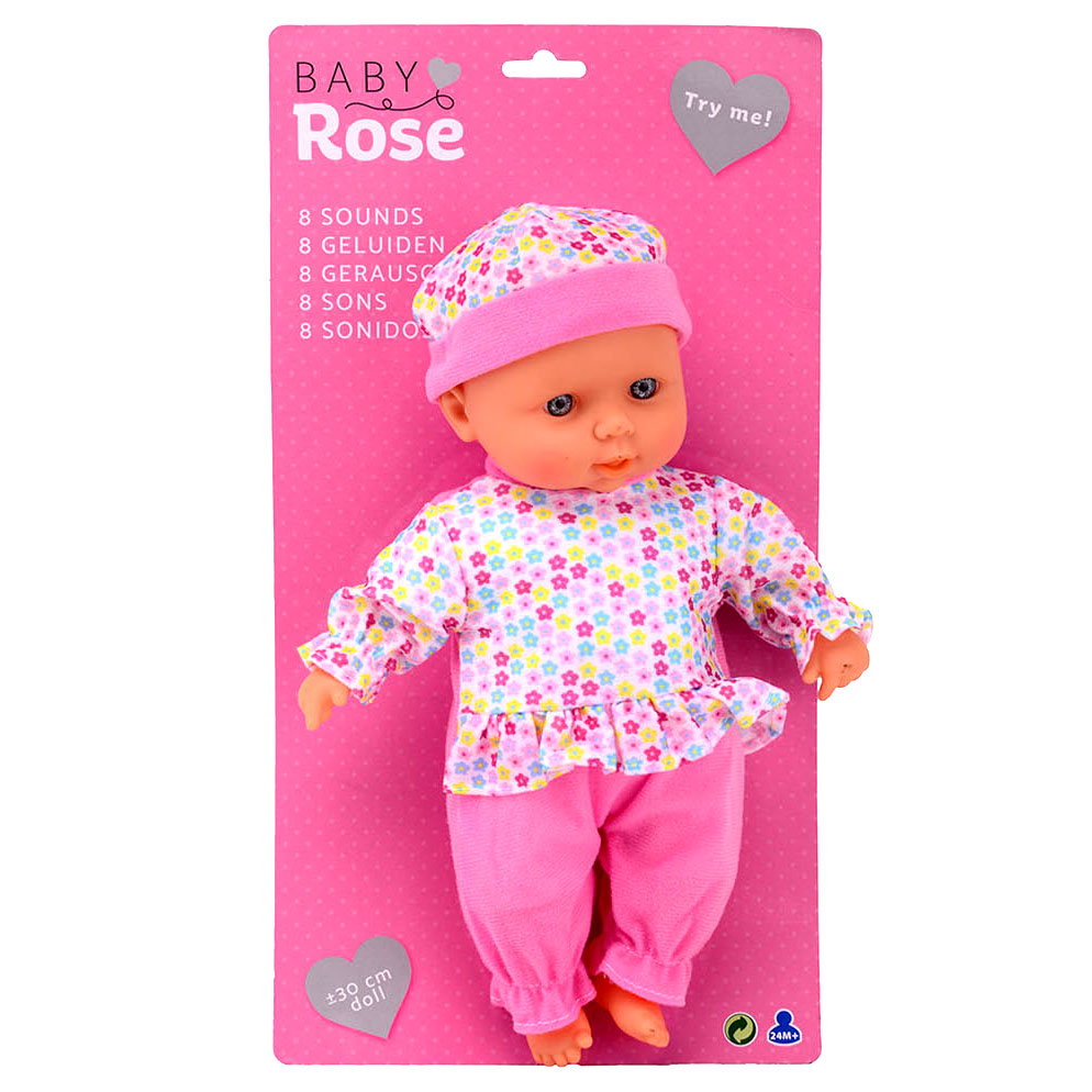 Baby Rose Babypop met Geluiden, 30cm. Top Merken Winkel
